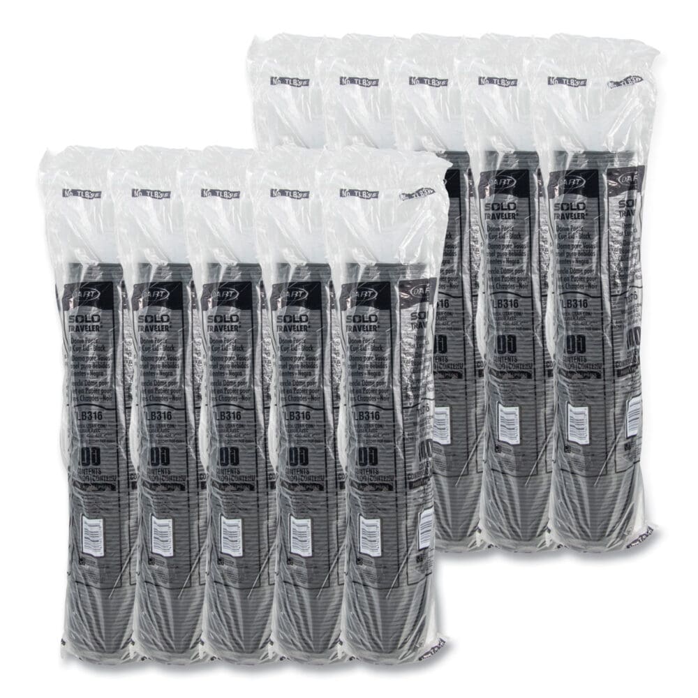 Traveler Cappuccino Style Dome Lid, Fits 10 oz to 24 oz Cups, Black, 100/Sleeve, 10 Sleeves/Carton - Image 8