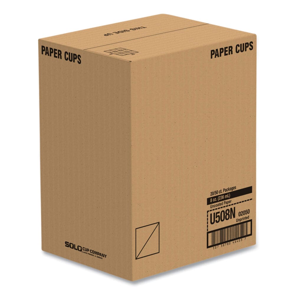 Uncoated Paper Cups, Hot Drink, 8 oz, White, 1,000/Carton - Image 6
