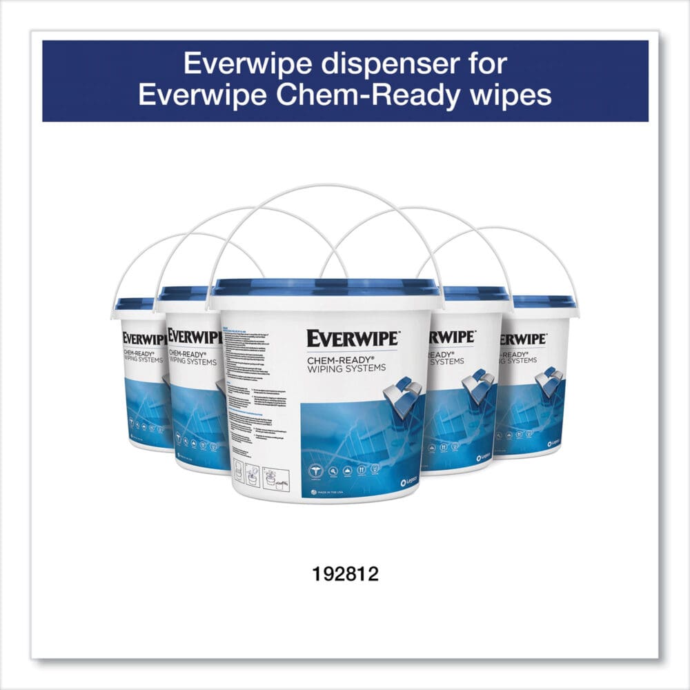 Chem-Ready Dry Wipes, 1-Ply, 5 x 2.16, Unscented, White, 180/Roll, 6 Rolls/Carton - Image 2