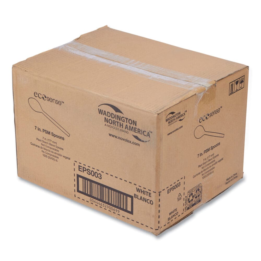 EcoSense Renewable Plant Starch Cutlery, Spoon, 7", 50/Pack, 20 Packs/Carton - Image 6