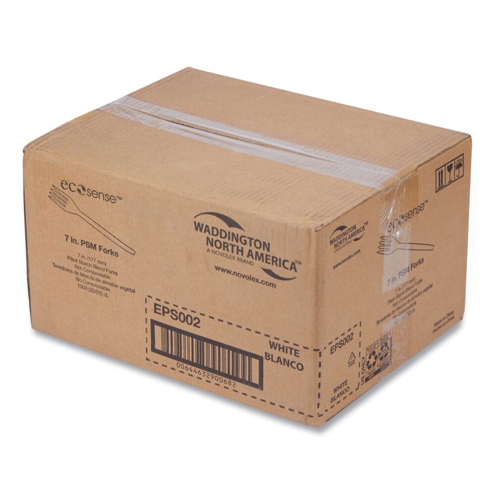 EcoSense Renewable Plant Starch Cutlery, Fork, 7", 50/Pack, 20 Packs/Carton - Image 6