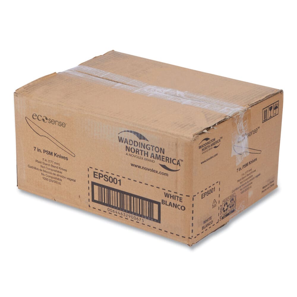EcoSense Renewable Plant Starch Cutlery, Knife, 7", 50/Pack, 20 Packs/Carton - Image 2