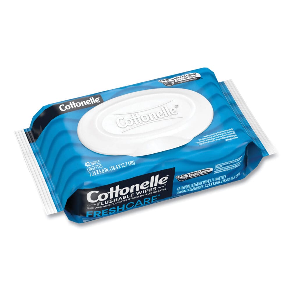 Fresh Care Flushable Cleansing Cloths, 1-Ply, 3.75 x 5.5, White, 42/Pack, 12 Packs/Carton - Image 8