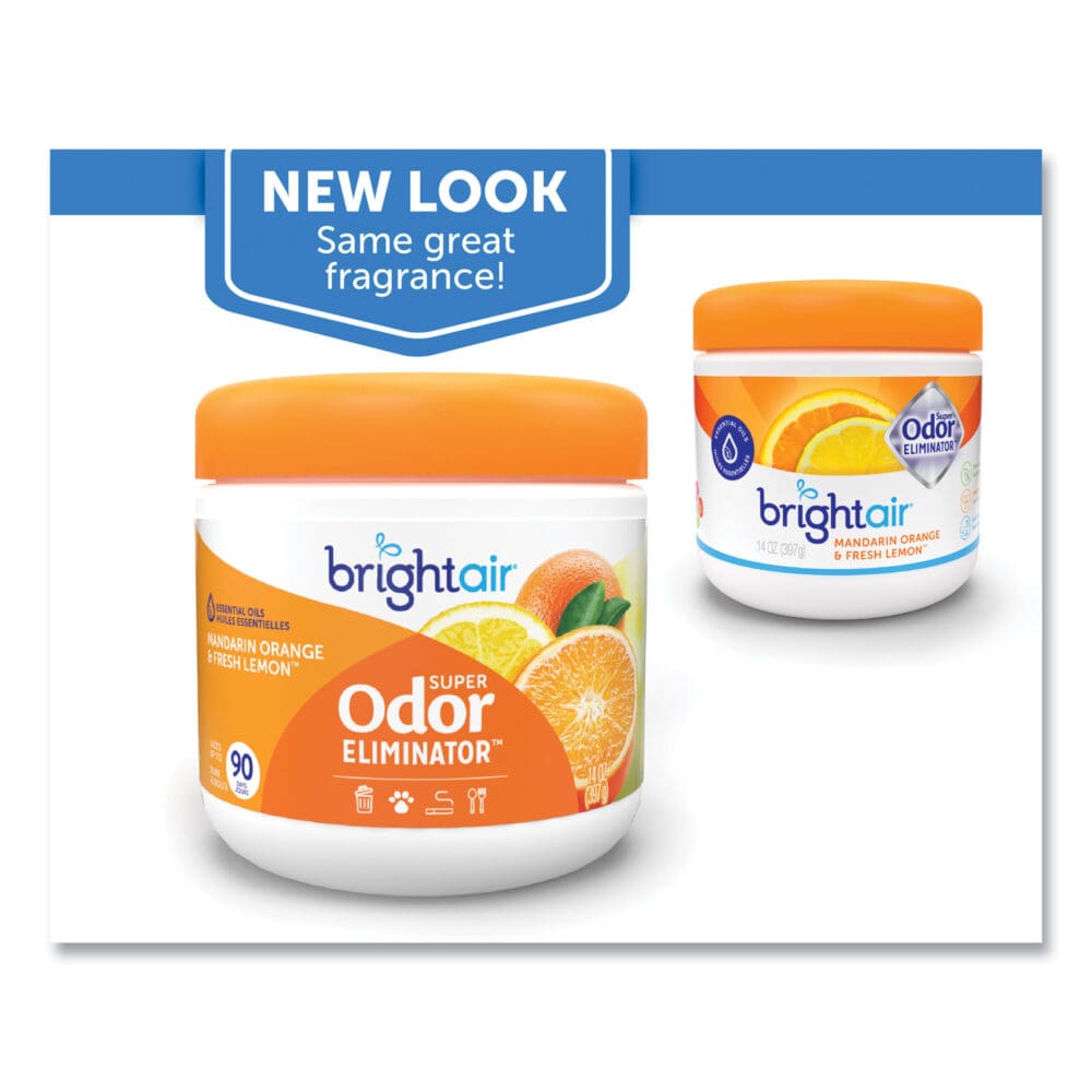 Super Odor Eliminator, Mandarin Orange and Fresh Lemon, 14 oz Jar, 6/Carton - Image 2