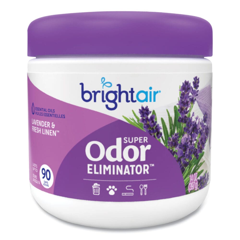 Super Odor Eliminator, Lavender and Fresh Linen, Purple, 14 oz Jar, 6/Carton - Image 7