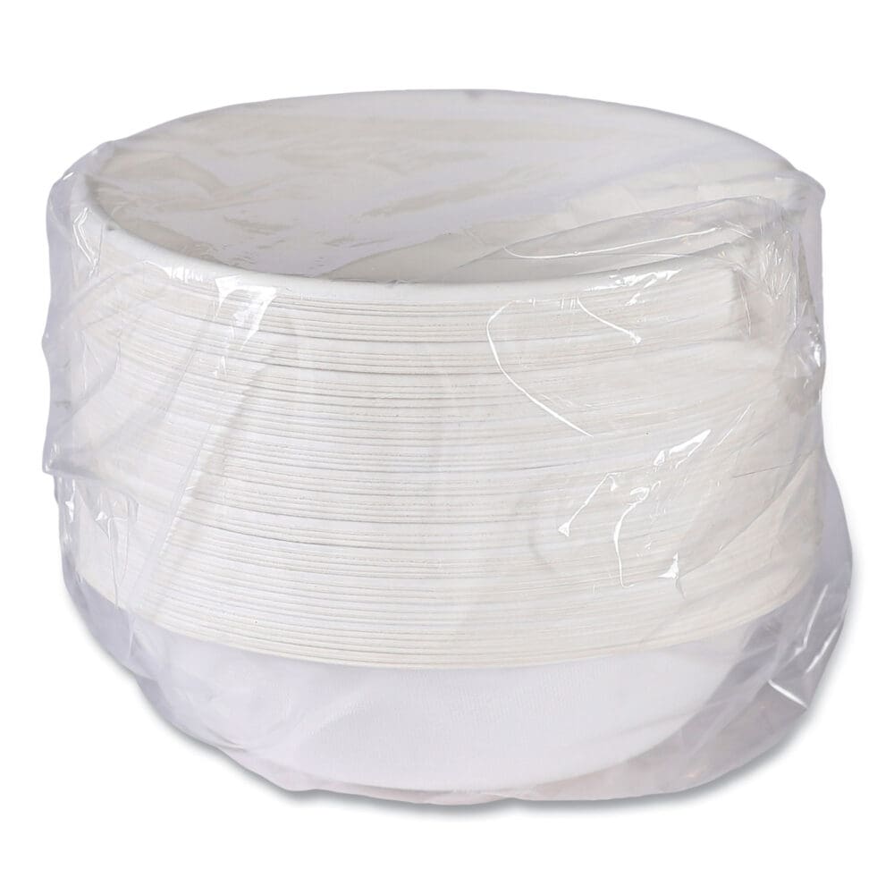 Vanguard Renewable and Compostable Sugarcane Bowls, 16 oz, White, 800/Carton - Image 3