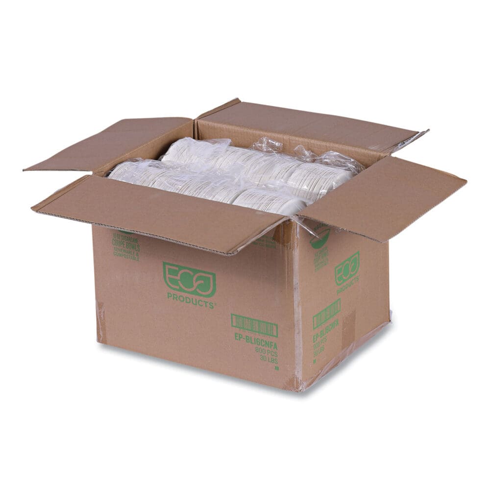Vanguard Renewable and Compostable Sugarcane Bowls, 16 oz, White, 800/Carton - Image 6
