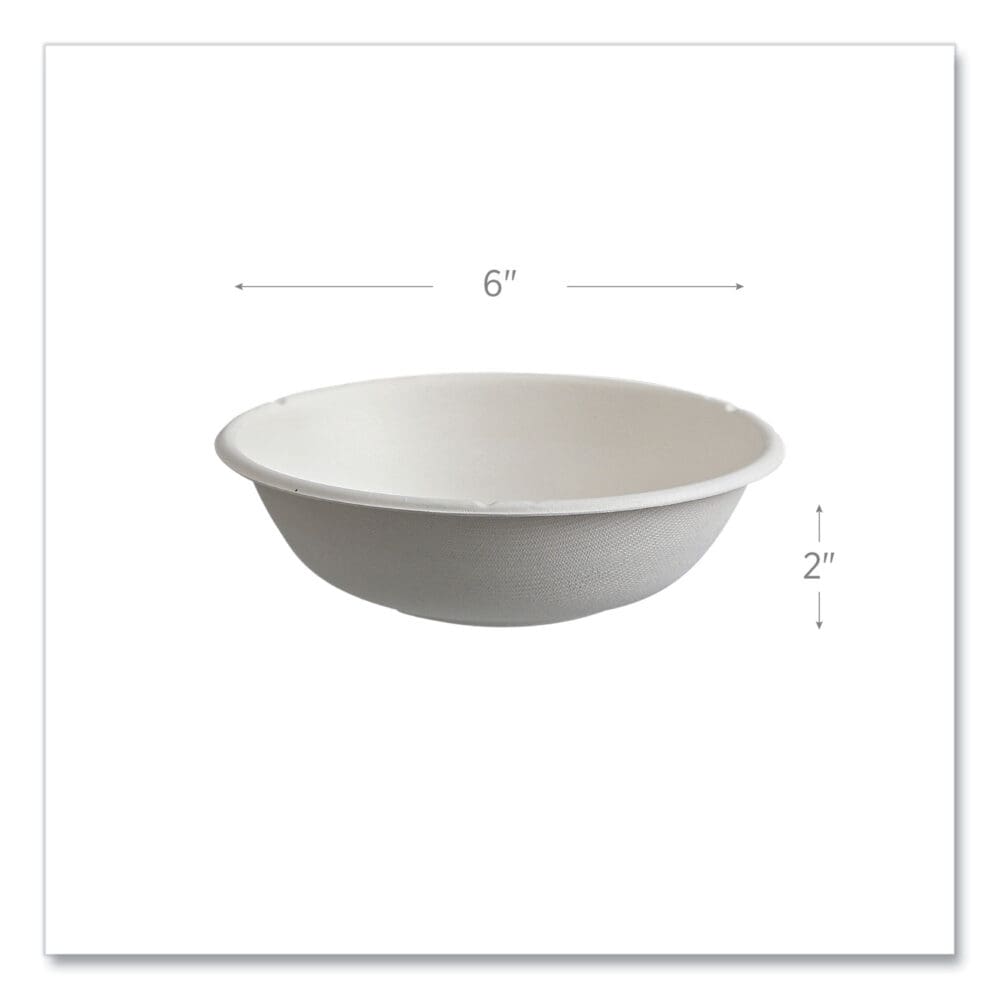 Vanguard Renewable and Compostable Sugarcane Bowls, 16 oz, White, 800/Carton - Image 8