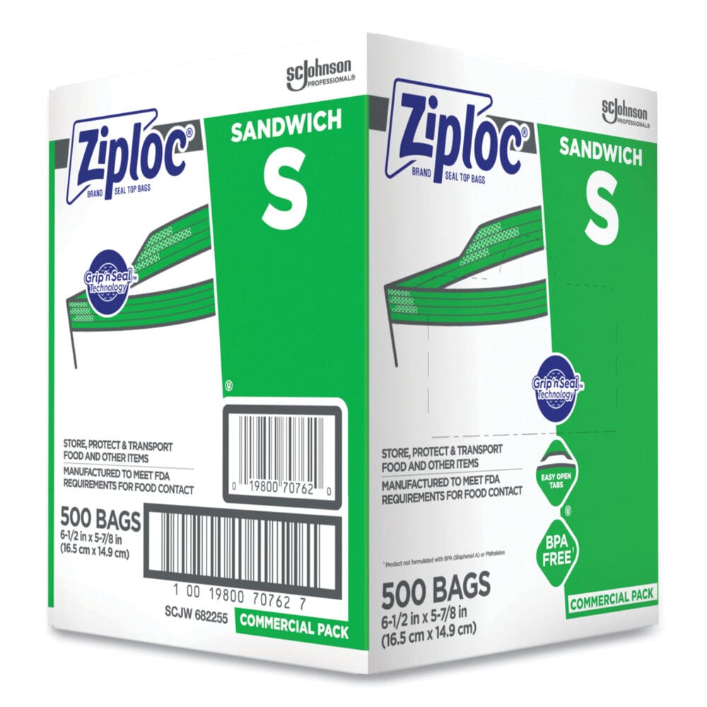 Resealable Sandwich Bags, 1.2 mil, 6.5" x 6", Clear, 500/Box - Image 2