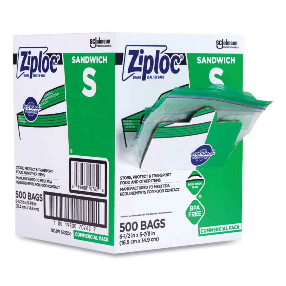 Resealable Sandwich Bags, 1.2 mil, 6.5" x 6", Clear, 500/Box - Image 4