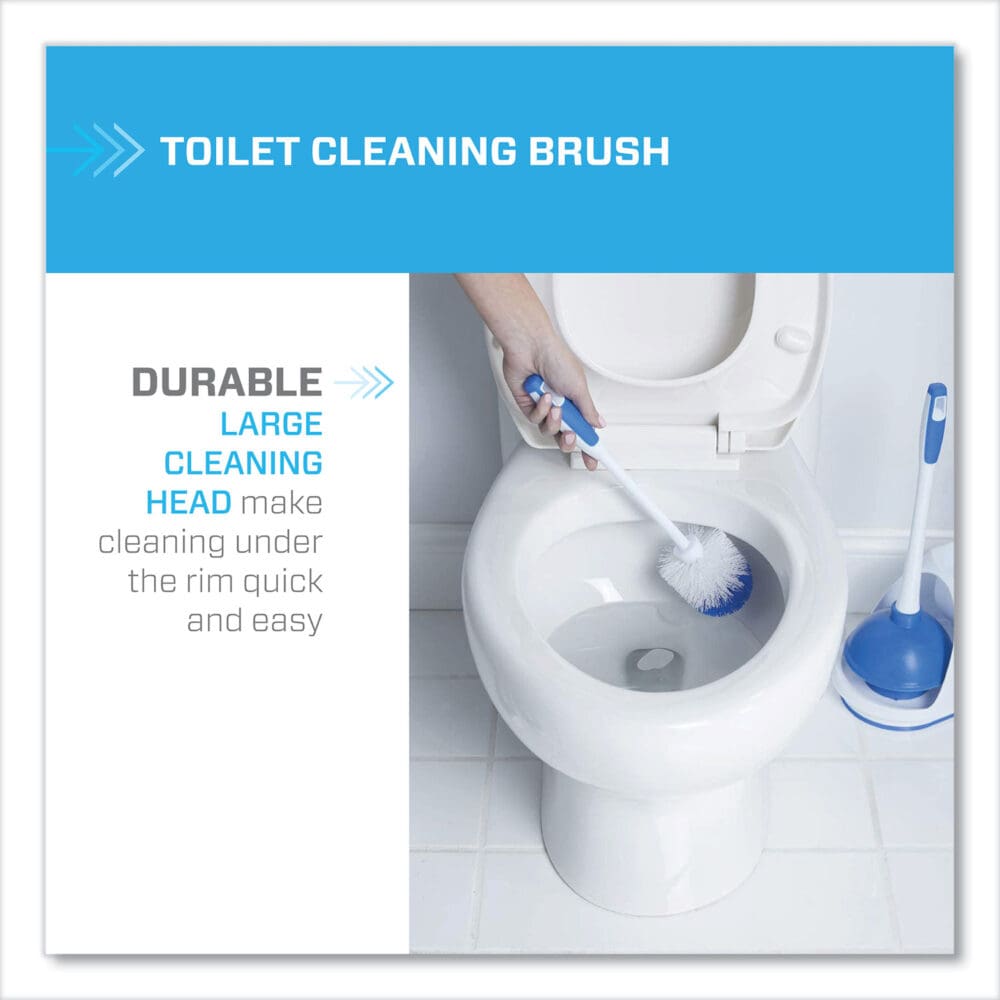 Turbo Plunger and Bowl Brush Set, 12.5" Plastic Handle, 6" dia, White - Image 8