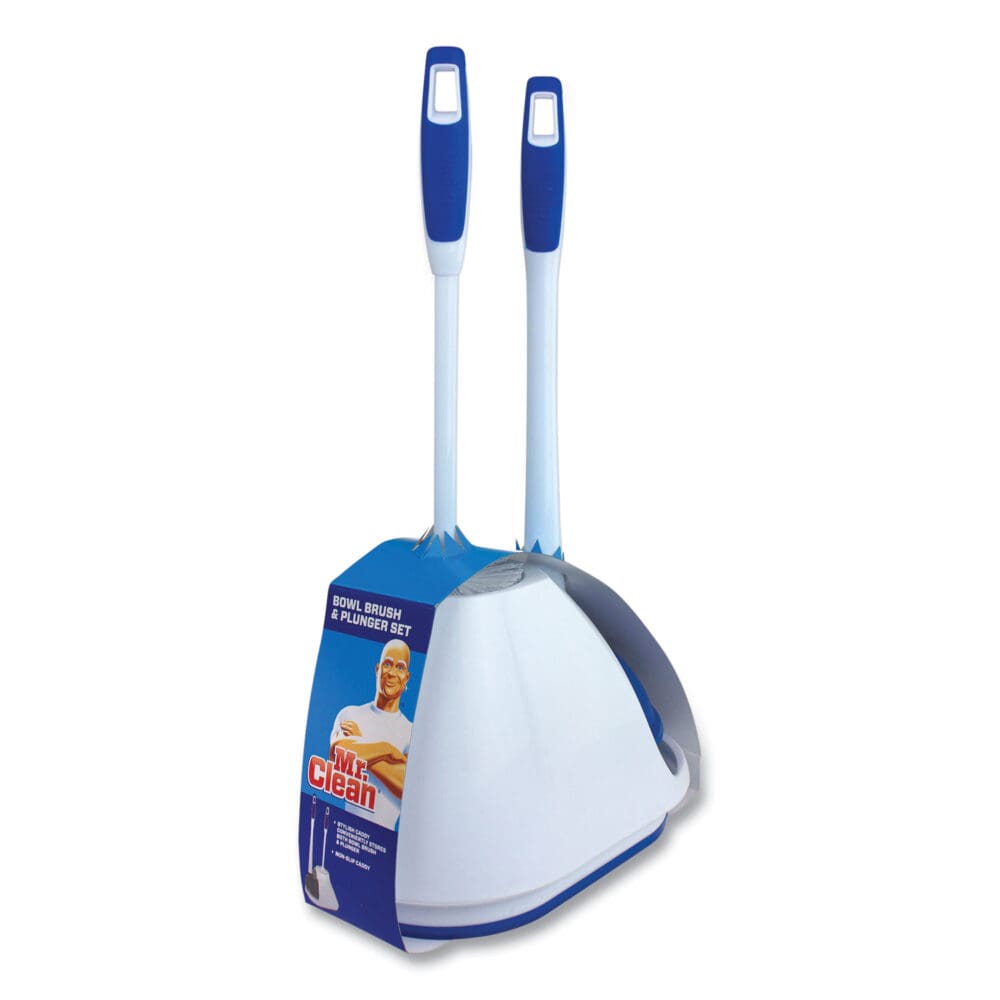 Turbo Plunger and Bowl Brush Set, 12.5" Plastic Handle, 6" dia, White - Image 2