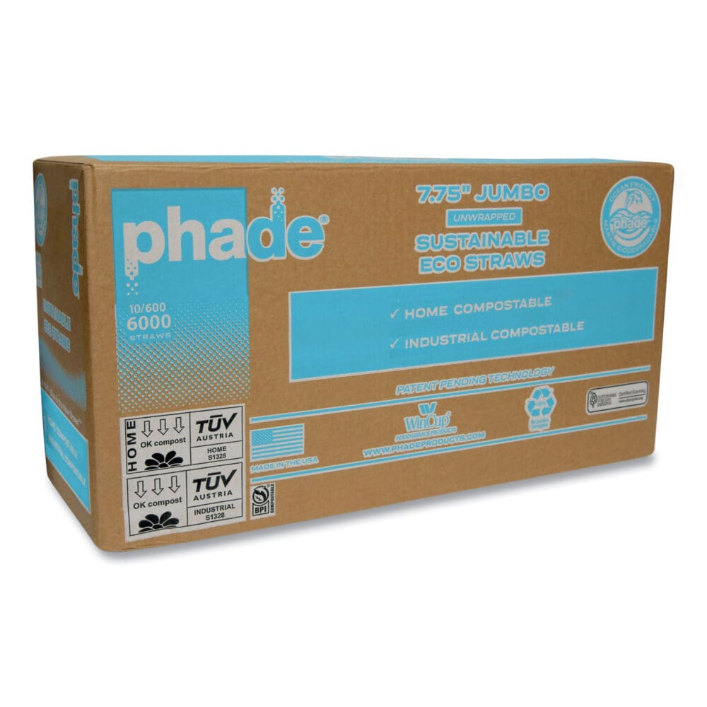 Marine Biodegradable Straws, 7.75", Ocean Blue, 6,000/Carton - Image 2