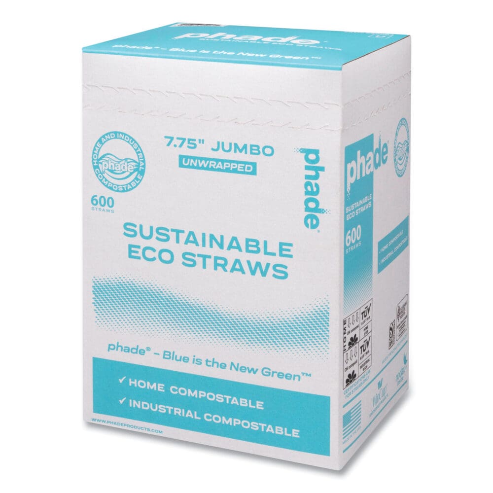 Marine Biodegradable Straws, 7.75", Ocean Blue, 6,000/Carton - Image 4