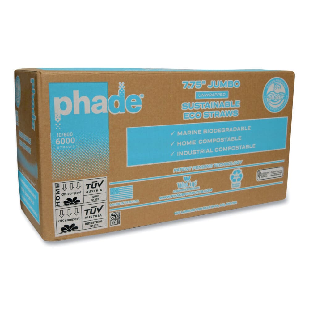 Marine Biodegradable Straws, 7.75", Ocean Blue, 6,000/Carton - Image 2