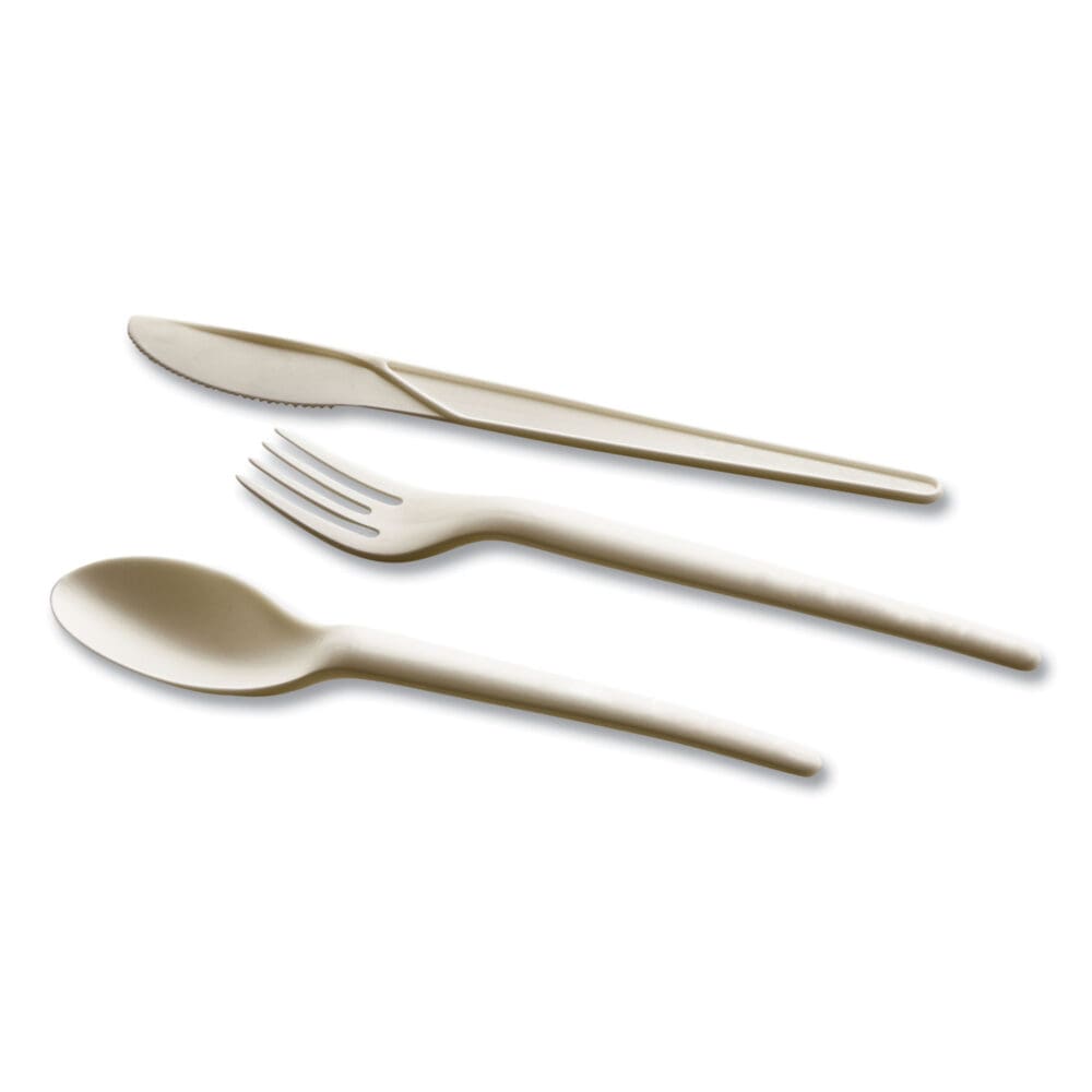 EcoSense Renewable Plant Starch Cutlery, Fork, 7", 50/Pack - Image 4
