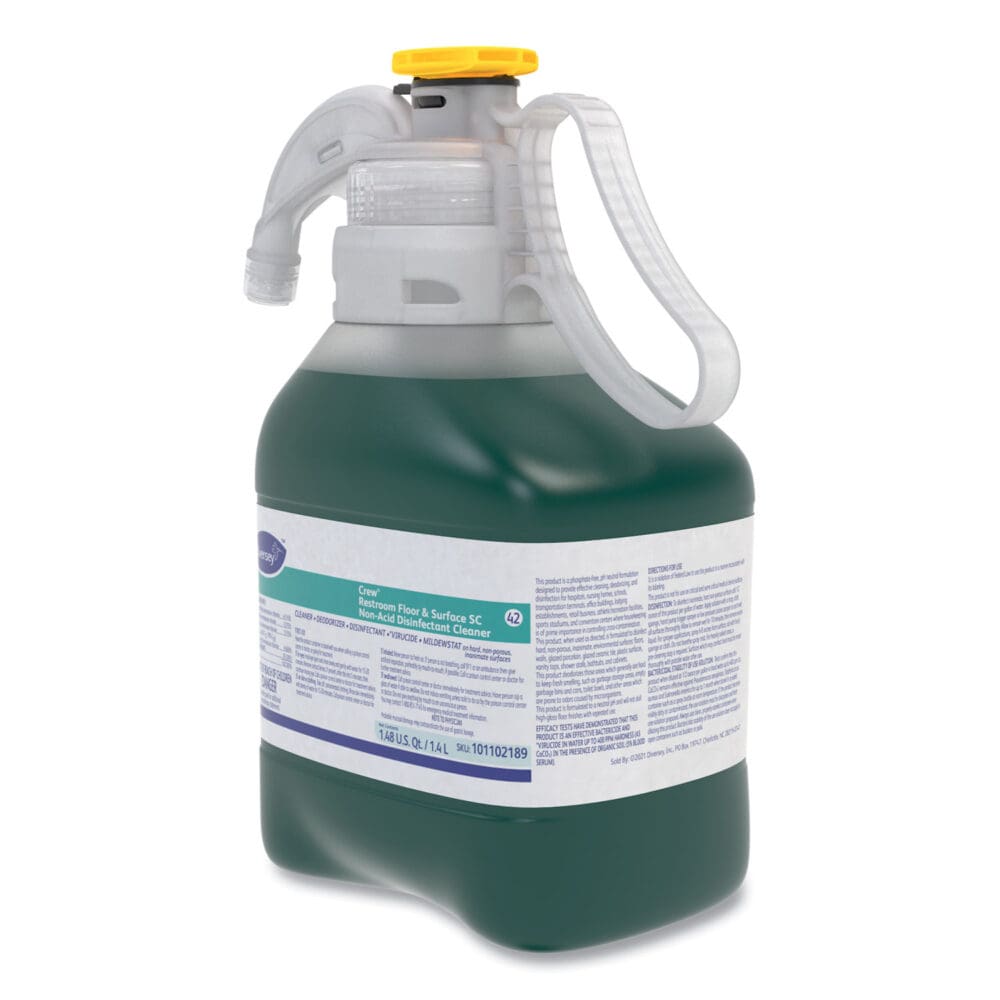 Crew Restroom Floor and Surface SC Non-Acid Disinfectant Cleaner, Fresh, 1.4 L Bottle, 2/Carton - Image 2