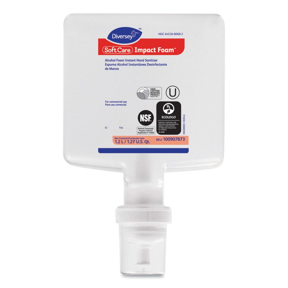 Soft Care Impact Foam Hand Sanitizer for IntelliCare Dispensers, 1,200 mL Cartridge, Alcohol Scent, 6/Carton - Image 2