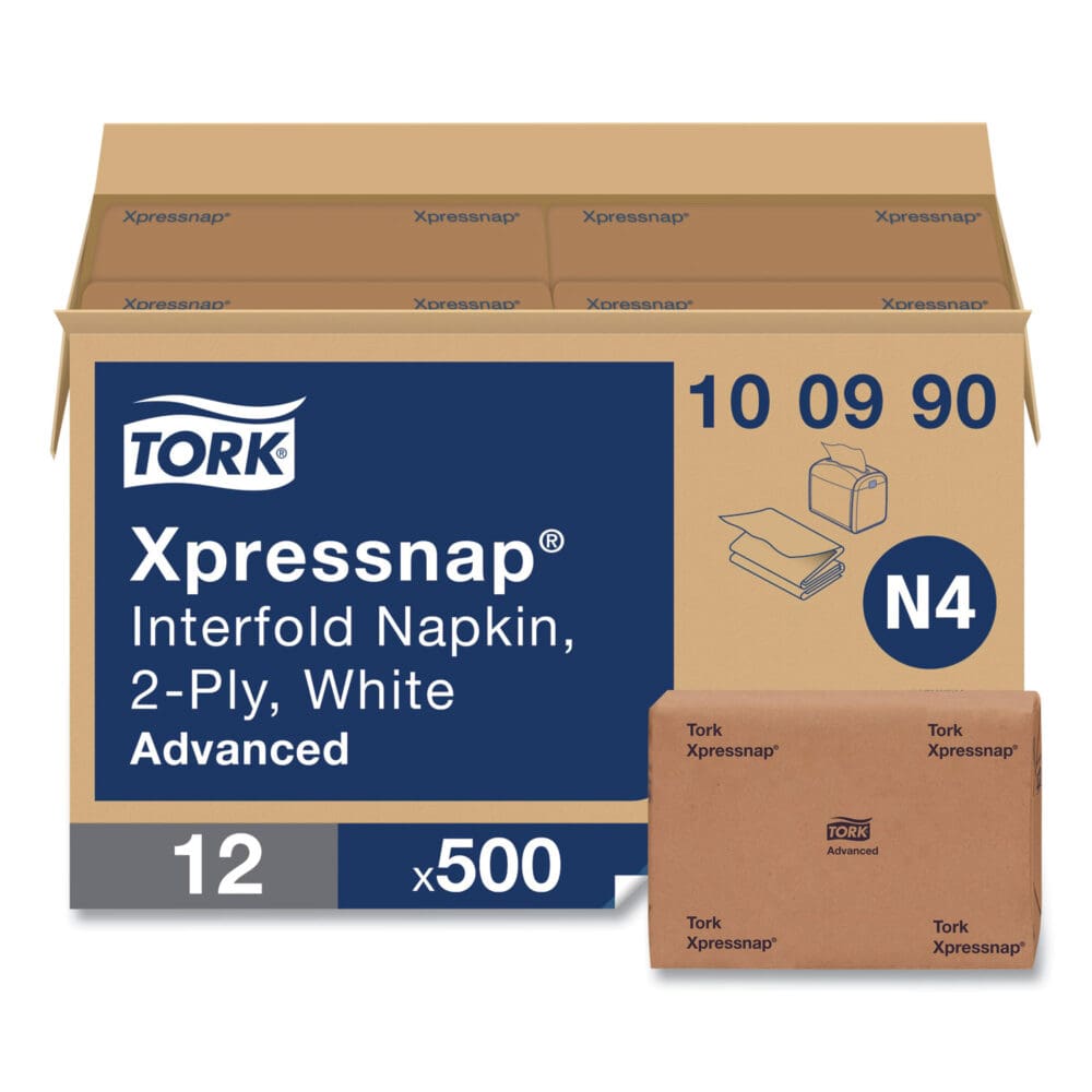 Xpressnap Interfold Dispenser Napkins, 2-Ply, 6.5 x 8.5, White, 500/Pack, 12 Packs/Carton - Image 7