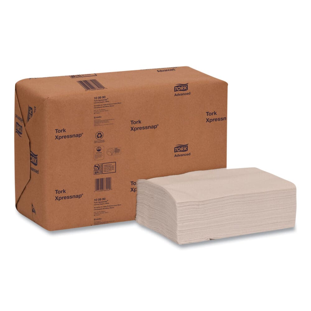 Xpressnap Interfold Dispenser Napkins, 2-Ply, 6.5 x 8.5, White, 500/Pack, 12 Packs/Carton - Image 6