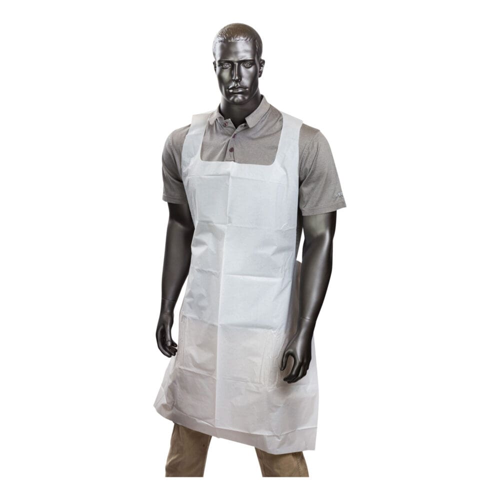 Poly Apron, 28 x 46, One Size Fits All, White, 500/Carton - Image 4