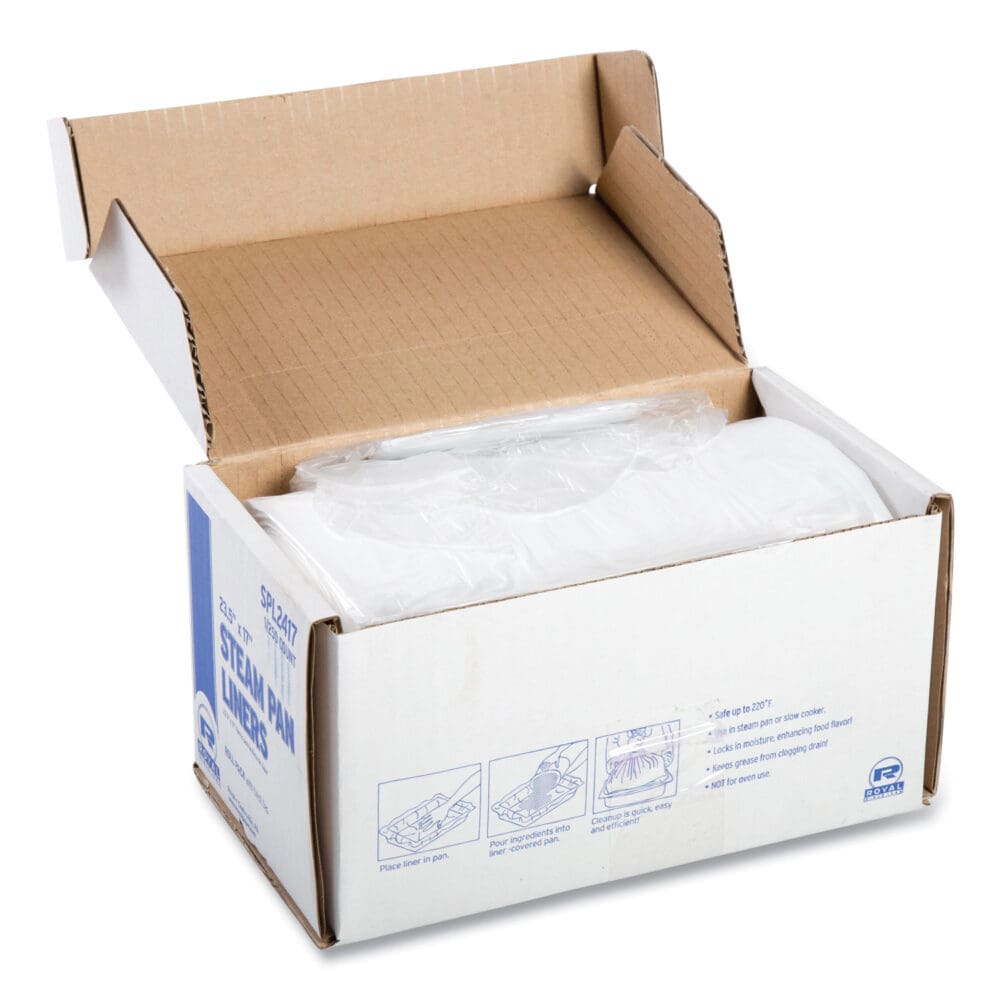 Steam Pan Liners With Twist Ties, For 1/2 Pan Sized Steam Pans, 0.02 mil, 17" x 23.5", 250/Carton - Image 2