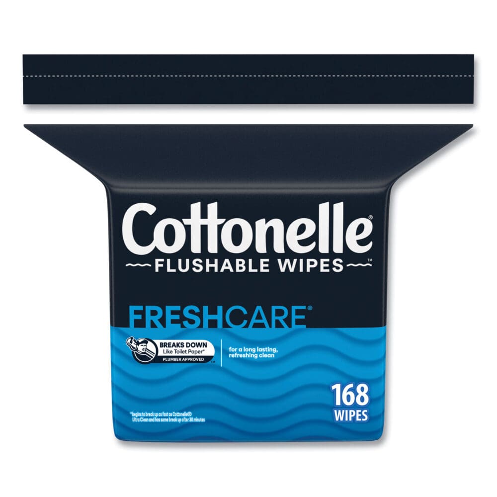 Fresh Care Flushable Cleansing Cloths, 1-Ply, 5 x 7.25, White, 168/Pack, 8 Packs/Carton - Image 9