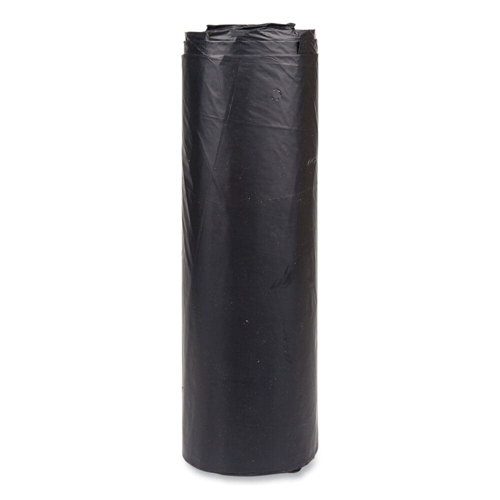 High-Density Commercial Can Liners, 60 gal, 22 mic, 43" x 48", Black, 25 Bags/Roll, 6 Interleaved Rolls/Carton - Image 2