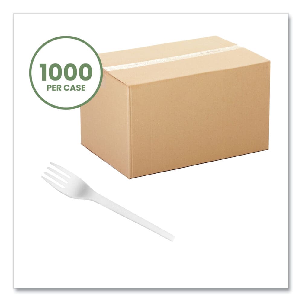 White CPLA Cutlery, Fork, 1,000/Carton - Image 6