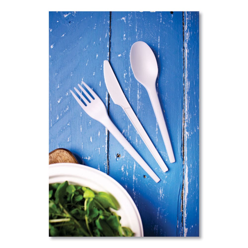 White CPLA Cutlery, Knife, 1,000/Carton - Image 3