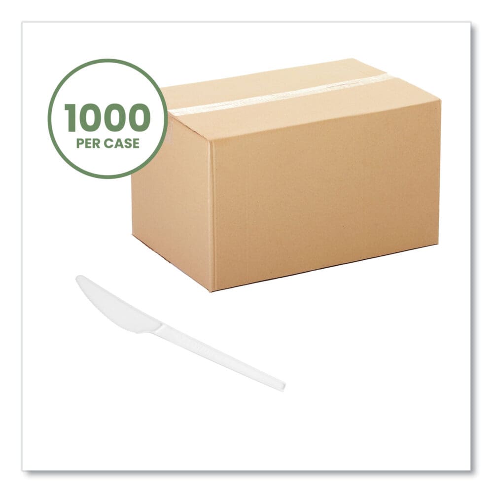 White CPLA Cutlery, Knife, 1,000/Carton - Image 6