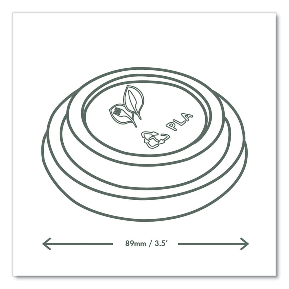 89 Series Hot Cup Lids, Fits 89-Series Hot Cups, White, 1,000/Carton - Image 4