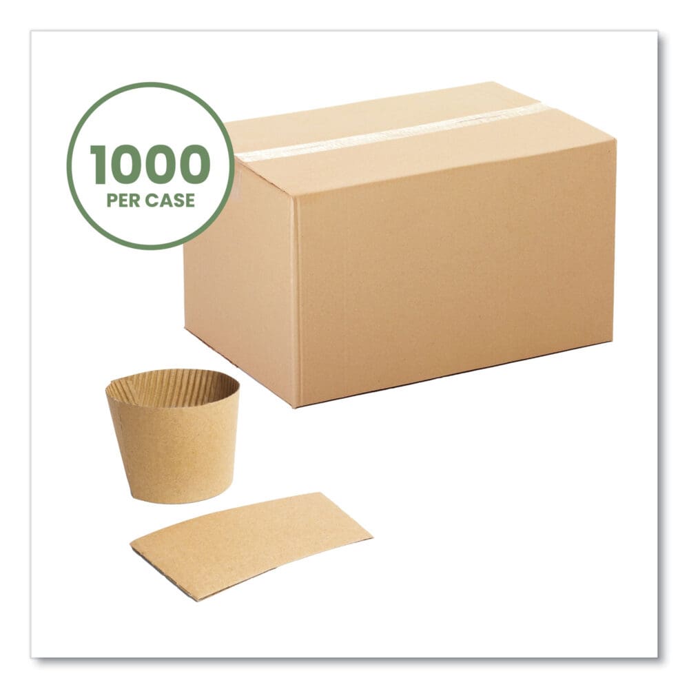 Kraft Hot Cup Sleeves, Fits Vegware 89-Series Hot Cups, Kraft, 1,000/Carton - Image 5