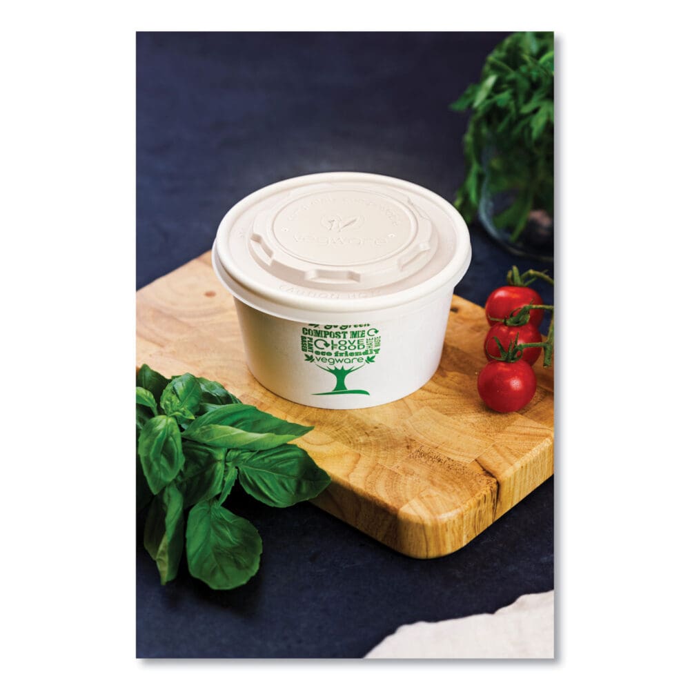 115-Series Flat Hot Lids, For Use With 115-Series Soup Containers, White, Plastic, 500/Carton - Image 4