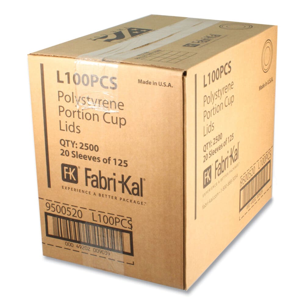 Portion Cup Lids, Fits 1 oz Squat Portion Cups, Clear, 125/Sleeve, 20 Sleeves/Carton - Image 2