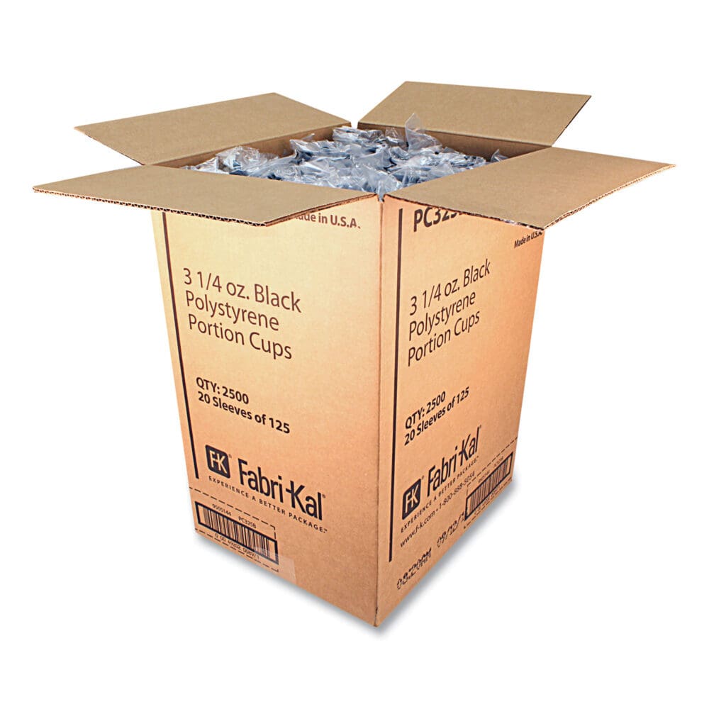 Portion Cups, 3.25 oz, Black, 125/Sleeve, 20 Sleeves/Carton - Image 4