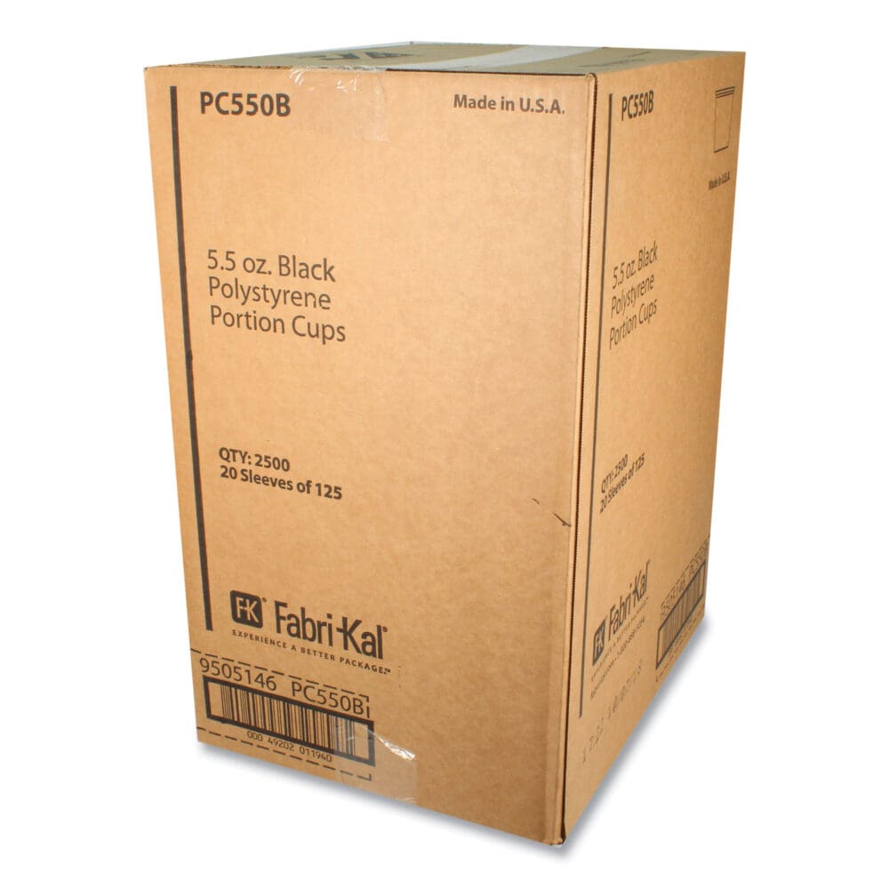 Portion Cups, 5.5 oz, Black, 125/Sleeve, 20 Sleeves/Carton - Image 4