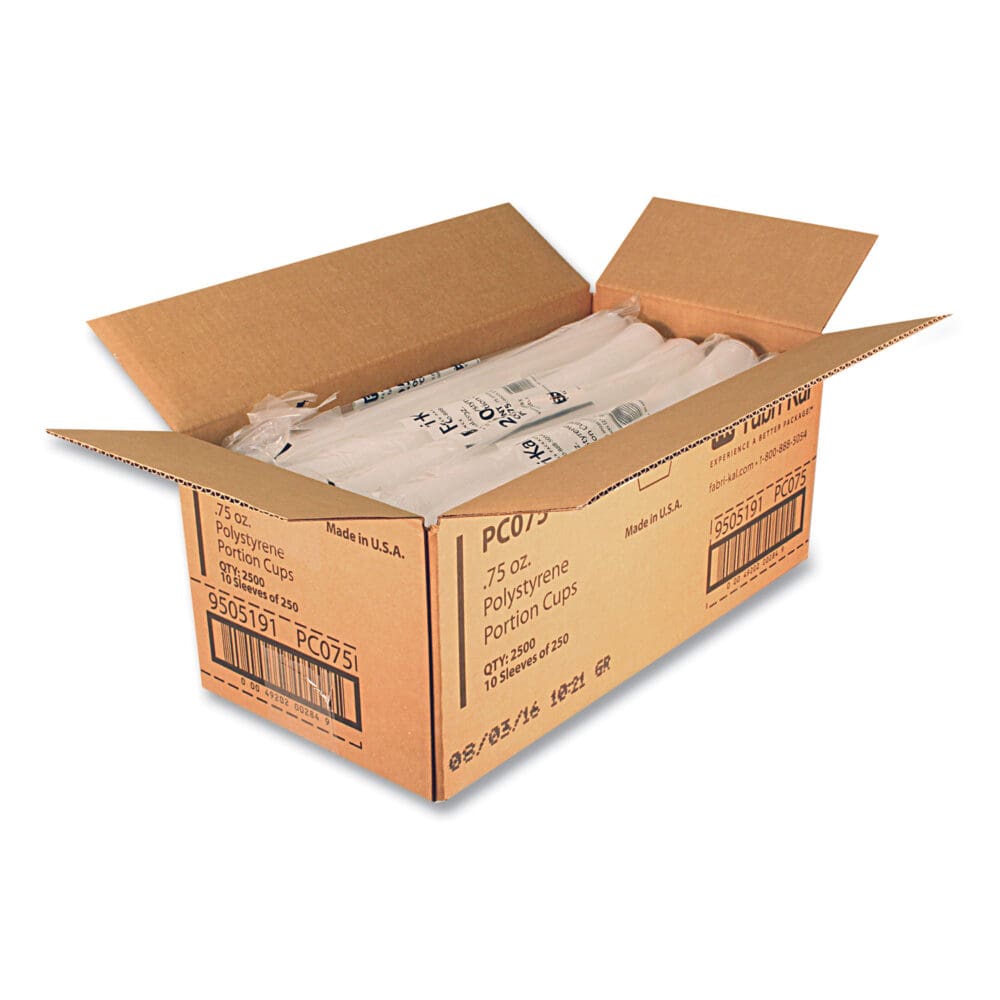 Portion Cups, 0.75 oz, Translucent, 125/Sleeve, 20 Sleeve/Carton - Image 3