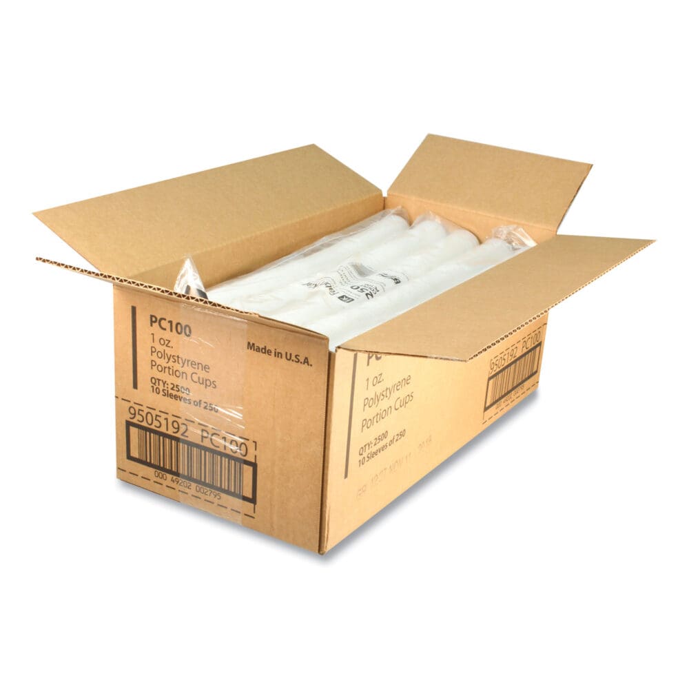 Portion Cups, 1 oz, Translucent, 250/Sleeve, 10 Sleeve/Carton - Image 3