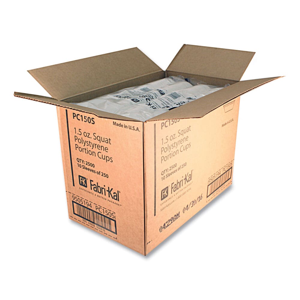 Portion Cups, Squat, 1.5 oz, Translucent, 125/Sleeve, 20 Sleeve/Carton - Image 3