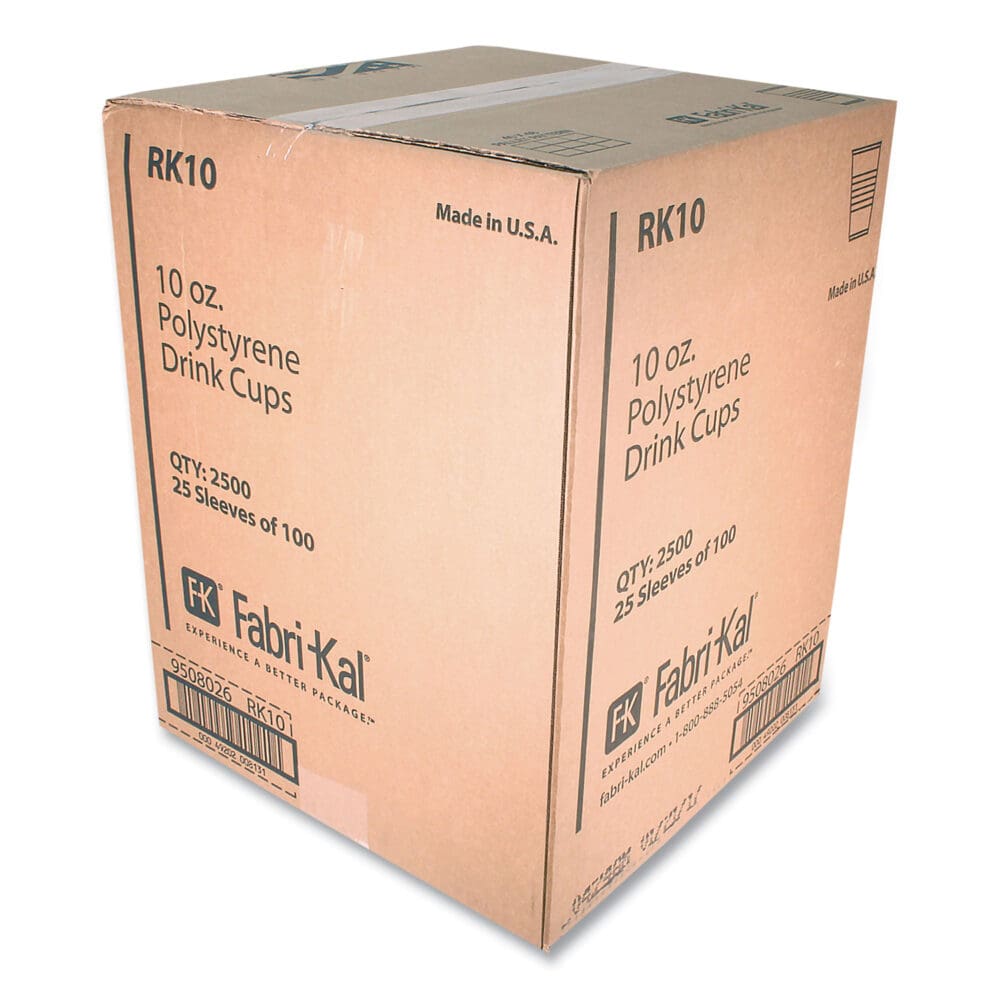 RK Ribbed Cold Drink Cups, 10 oz, Clear, 100/Sleeve, 25 Sleeves/Carton - Image 4