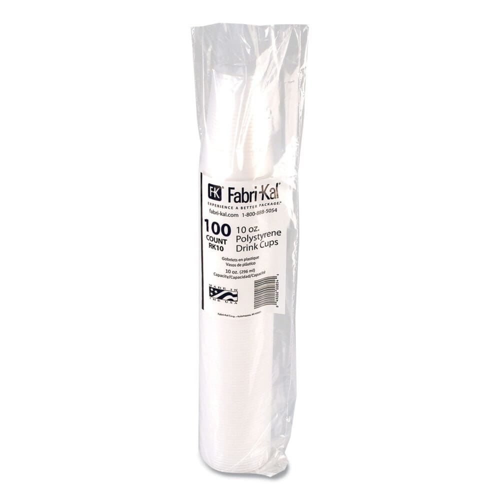 RK Ribbed Cold Drink Cups, 10 oz, Clear, 100/Sleeve, 25 Sleeves/Carton - Image 2