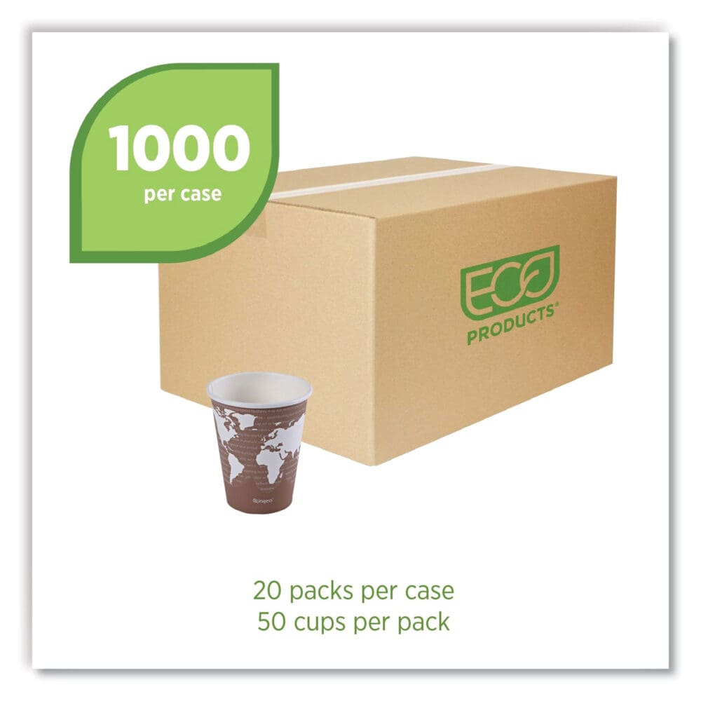 World Art Renewable and Compostable Hot Cups, 8 oz, 50/Pack, 20 Packs/Carton - Image 7