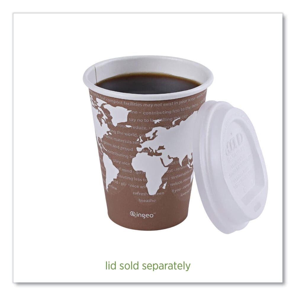 World Art Renewable and Compostable Hot Cups, 8 oz, Plum, 50/Pack - Image 6