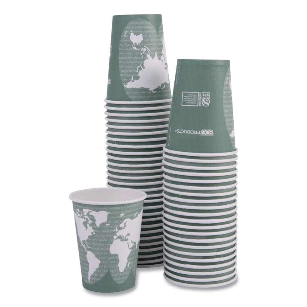 World Art Renewable and Compostable Hot Cups, 12 oz, 50/Pack, 20 Packs/Carton - Image 6