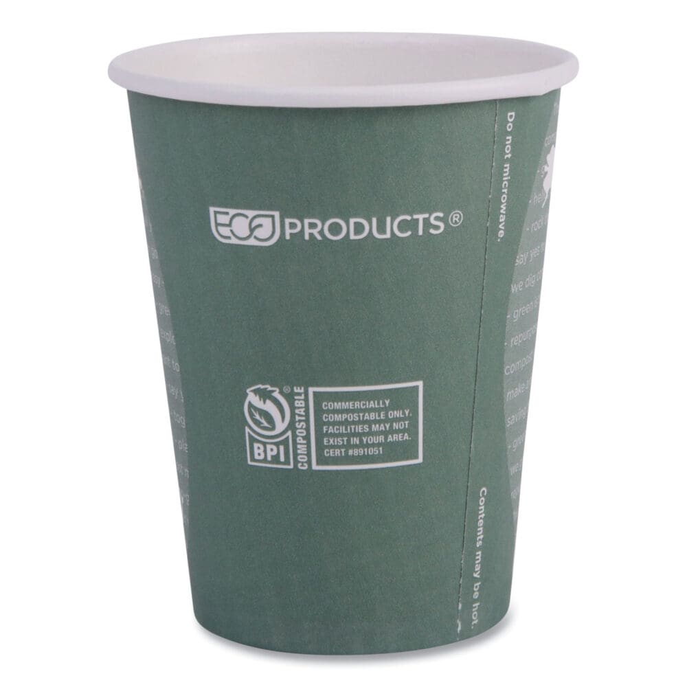 World Art Renewable and Compostable Hot Cups, 12 oz, Gray, 50/Pack - Image 6
