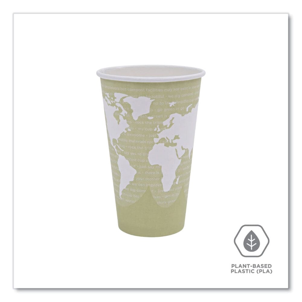 World Art Renewable and Compostable Hot Cups, 16 oz, 50/Pack, 20 Packs/Carton - Image 5
