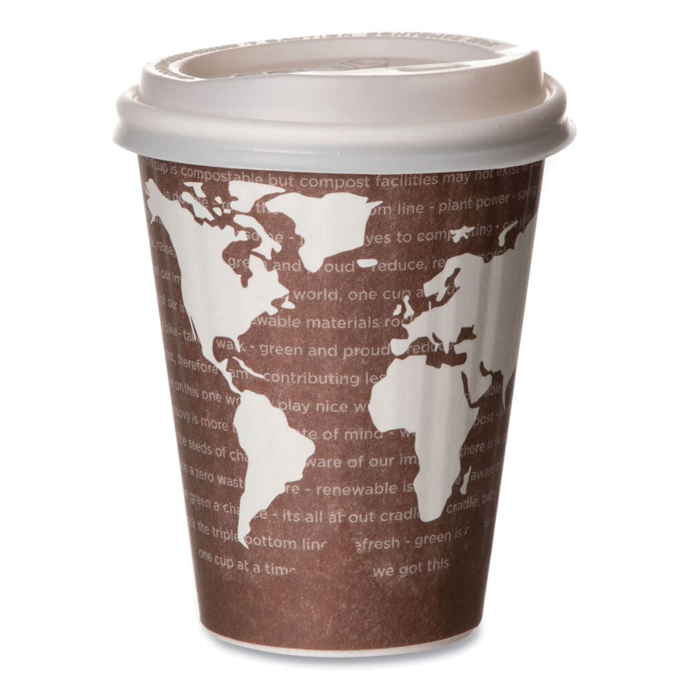 World Art Renewable and Compostable Insulated Hot Cups, PLA, 8 oz, 40/Pack, 20 Packs/Carton - Image 2