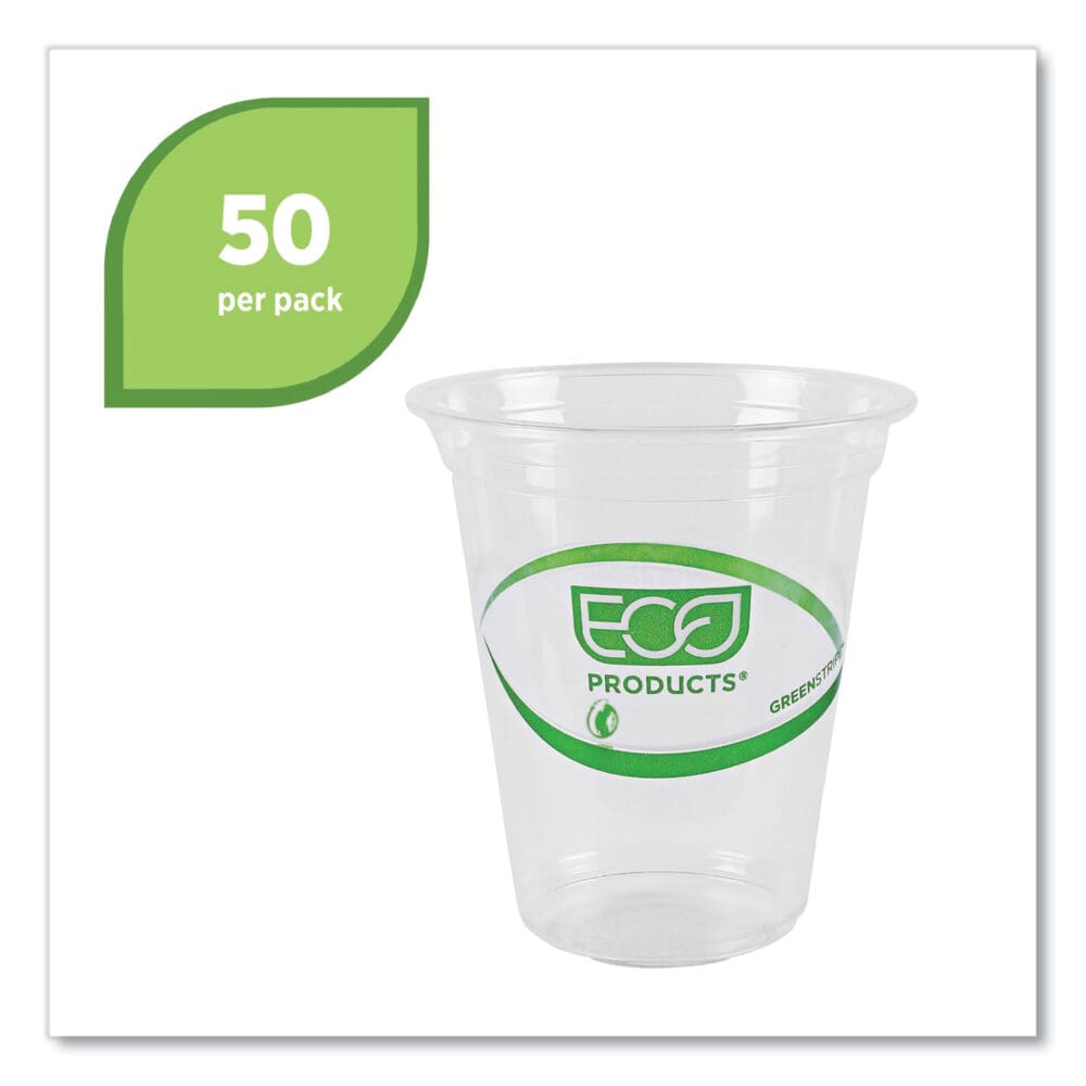 GreenStripe Renewable and Compostable Cold Cups Convenience Pack, Clear, 16 oz, 50/Pack - Image 9