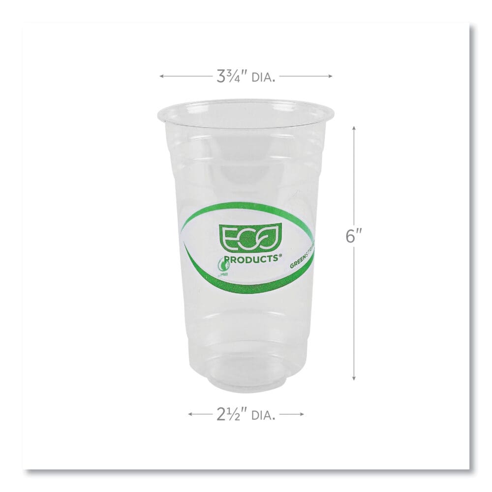 GreenStripe Renewable and Compostable PLA Cold Cups, 24 oz, 50/Pack, 20 Packs/Carton - Image 2